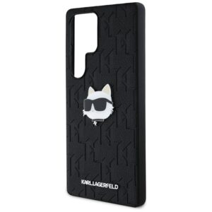 Karl Lagerfeld Leather Monogram Pin Logo Choupette Head - dėklas skirtas Samsung Galaxy S25 Ultra Black - Image 6