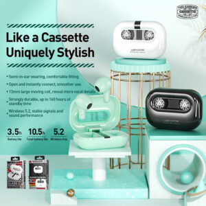 WEKOME VA06 Vanguard Series - Bluetooth V5.2 TWS wireless headphones with charging case Green - Image 2