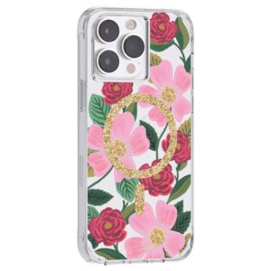 Rifle Paper Clear MagSafe - dėklas decorated in gold skirtas Apple iPhone 14 Pro Max Rose Garden - Image 2