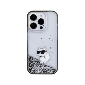 Karl Lagerfeld Liquid Glitter Choupette - Apple iPhone 15 Pro Max Case Transparent - Image 3