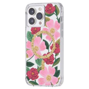 Rifle Paper Clear MagSafe - dėklas decorated in gold skirtas Apple iPhone 14 Pro Max Rose Garden - Image 3