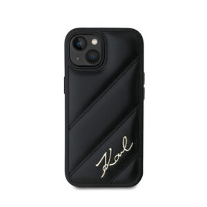 Karl Lagerfeld Diagonal Quilted Script - dėklas skirtas Apple iPhone 13 Black - Image 3