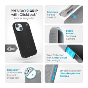Speck Presidio2 Grip ClickLock & MagSafe - Case Apple iPhone 16e / Apple iPhone 15 / Apple iPhone 14 / Apple iPhone 13 black - Image 4