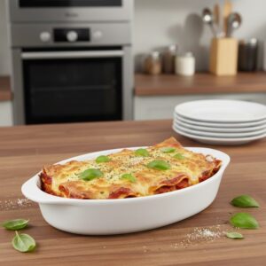 Alpina - Ceramic Oven-Resistant Baking Dish, Oval, 27x17x5.3 cm (White) - Image 3