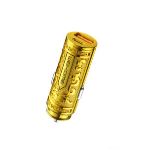 WEKOME WP-C37 Sakin Series - USB-C & USB-A Fast Charging PD 20W automobilinis įkroviklis aukso spalvos