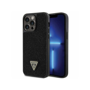Guess Rhinestone Triangle - dėklas skirtas Apple iPhone 14 Pro Max Case Black - Image 1