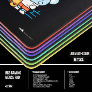 BT21 - Gaming/desk mat XXL with LED illumination (90 x 40 cm) - Image 3