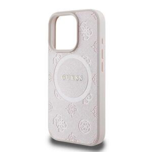 Guess Saffiano Peony Classic Logo MagSafe - Case Apple iPhone 16 Pro pink - Image 6