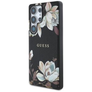 Guess Grained Printed Flower Pattern MagSafe - dėklas skirtas Samsung Galaxy S25 Ultra black - Image 2