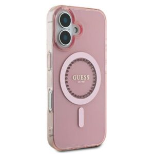 Guess IML Rhinestones MagSafe - dėklas skirtas Apple iPhone 16 Plus Pink - Image 4