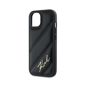 Karl Lagerfeld Diagonal Quilted Script - dėklas skirtas Apple iPhone 13 Black - Image 6