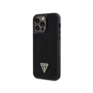 Guess Rhinestone Triangle - dėklas skirtas Apple iPhone 14 Pro Max Case Black - Image 2