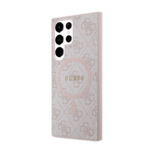 Guess 4G Collection Leather Metal Logo MagSafe - Case Samsung Galaxy S24 Ultra Pink - Image 2