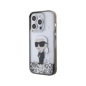 Karl Lagerfeld Liquid Glitter Ikonik - Apple iPhone 15 Pro Max Case Transparent - Image 2