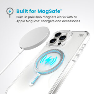 Speck Presidio Perfect-Clear MagSafe - dėklas skirtas Apple iPhone 16 Pro Max Clear / Chrome Finish / Serene Silver - Image 3