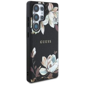 Guess Grained Printed Flower Pattern MagSafe - dėklas skirtas Samsung Galaxy S25 Ultra black - Image 4