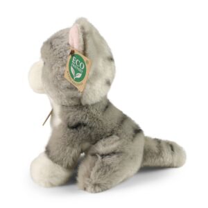 Rappa - Plush realistic toy Gray Cat sitting 18 cm Eco-Friendly - Image 3
