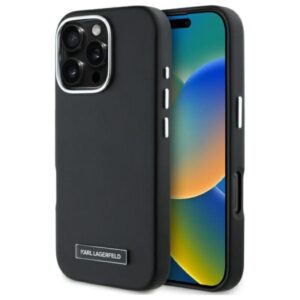 Karl Lagerfeld FW Metal Plate MagSafe - dėklas skirtas Apple iPhone 16 Pro black - Image 1