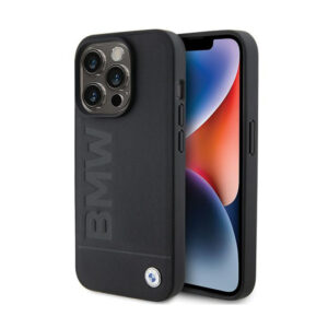 BMW Leather Hot Stamp MagSafe - dėklas skirtas Apple iPhone 15 Pro black - Image 1