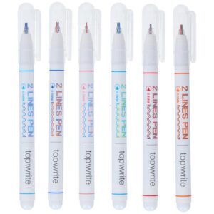 Topwrite - Double line ballpoint pen set 6 elements