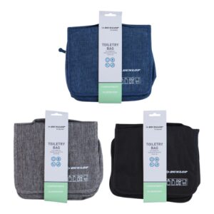 Dunlop – Travel Toiletry Bag with Hanging Hook 25x20x10 cm (Grey) - Image 6