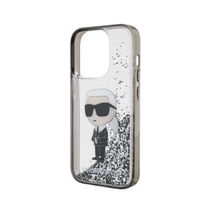 Karl Lagerfeld Liquid Glitter Ikonik - Apple iPhone 15 Pro Max Case Transparent - Image 6