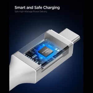 Spigen EB24015CC Essential Type-C kabelis 240W 150cm baltos spalvos - Image 4