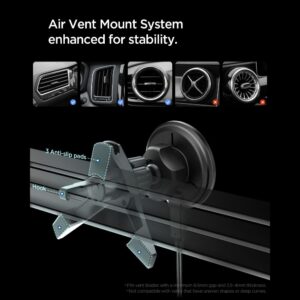 Spigen EV15MAQ Essential magnetic MagSafe automobilinis telefono laikiklis su belaidžiu įkrovimu 15W QI2 juodos spalvos - Image 4