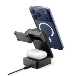 Spigen EF323MQ Essential 3in1 magnetic MagSafe belaidis įkroviklis 25W QI2.2 juodos spalvos - Image 3