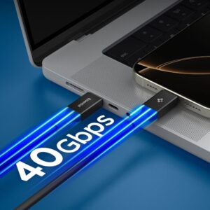 Spigen EB24012CC Essential Type-C kabelis 240W 120CM juodos spalvos - Image 4