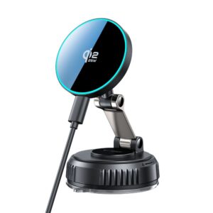 Tech-Protect mm25W-V8 QI2.2 Magnetic MagSafe WINDSHIELD & DASHBOARD automobilinis telefono laikiklis belaidis įkroviklis 25W juodos spalvos - Image 3