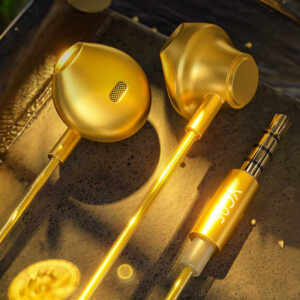 WEKOME YC05 Sakin Series - 3.5 mm jack wired headphones Gold - Image 4