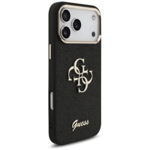 Guess Fixed Glitter Big 4G Metal Frame - dėklas skirtas Apple iPhone 17 Pro Max black - Image 4