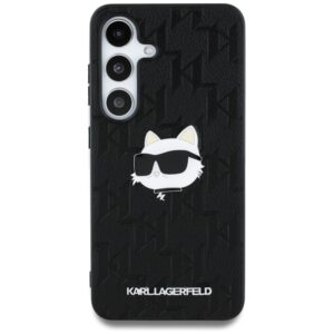 Karl Lagerfeld Leather Monogram Pin Logo Choupette Head - dėklas skirtas Samsung Galaxy S25+ Black - Image 3