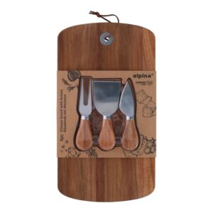 Alpina - Cheese serving set, wooden board, 32x17.5 cm, + 3 knives - Image 2