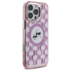 Karl Lagerfeld IML Monogram Karl & Choupette Head MagSafe - dėklas skirtas Apple iPhone 16 Pro Max pink - Image 4