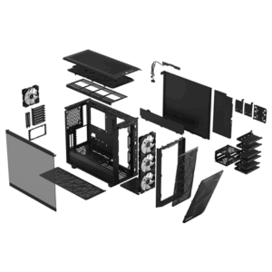 Fractal Design Meshify 2 RGB Mid Tower, Light Tint, Tempered Glass, Black - Image 5