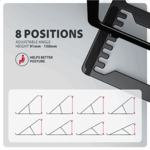 AXAGON STND-LAB Laptop Stand, height-adjustable, foldable, aluminium - black - Image 5