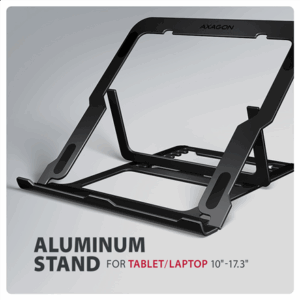 AXAGON STND-LAB Laptop Stand, height-adjustable, foldable, aluminium - black - Image 8
