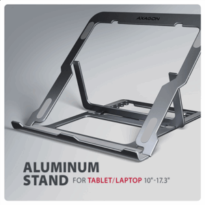AXAGON STND-LAG Laptop Stand, height-adjustable, foldable, aluminium - grey - Image 4