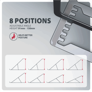 AXAGON STND-LAG Laptop Stand, height-adjustable, foldable, aluminium - grey - Image 5