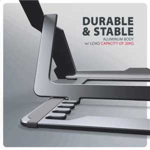 AXAGON STND-LAG Laptop Stand, height-adjustable, foldable, aluminium - grey - Image 7