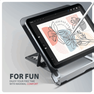 AXAGON STND-LAG Laptop Stand, height-adjustable, foldable, aluminium - grey - Image 9