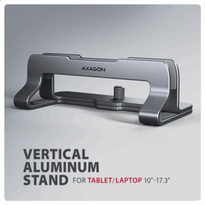 AXAGON STND-VG Vertical Laptop Stand, adjustable width, aluminium - grey - Image 5