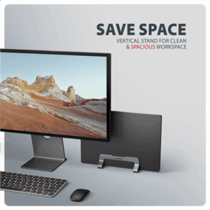 AXAGON STND-VG Vertical Laptop Stand, adjustable width, aluminium - grey - Image 8