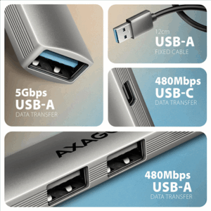 AXAGON HUE-STA USB Hub - 3x USB-A, 1x USB-C - Image 5