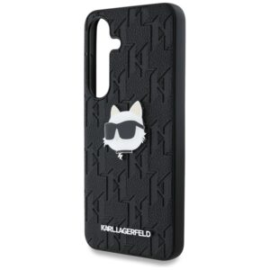 Karl Lagerfeld Leather Monogram Pin Logo Choupette Head - dėklas skirtas Samsung Galaxy S25+ Black - Image 6