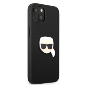 Karl Lagerfeld PU Leather Karl's Head Metal - dėklas skirtas Apple iPhone 13 mini Black - Image 4