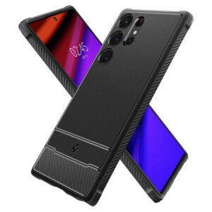 Spigen Rugged Armor - dėklas skirtas Samsung Galaxy S23 Ultra Matte Black - Image 5