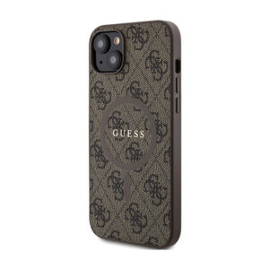 Guess 4G Collection Leather Metal Logo MagSafe - dėklas skirtas Apple iPhone 15/14/13 Brown - Image 2